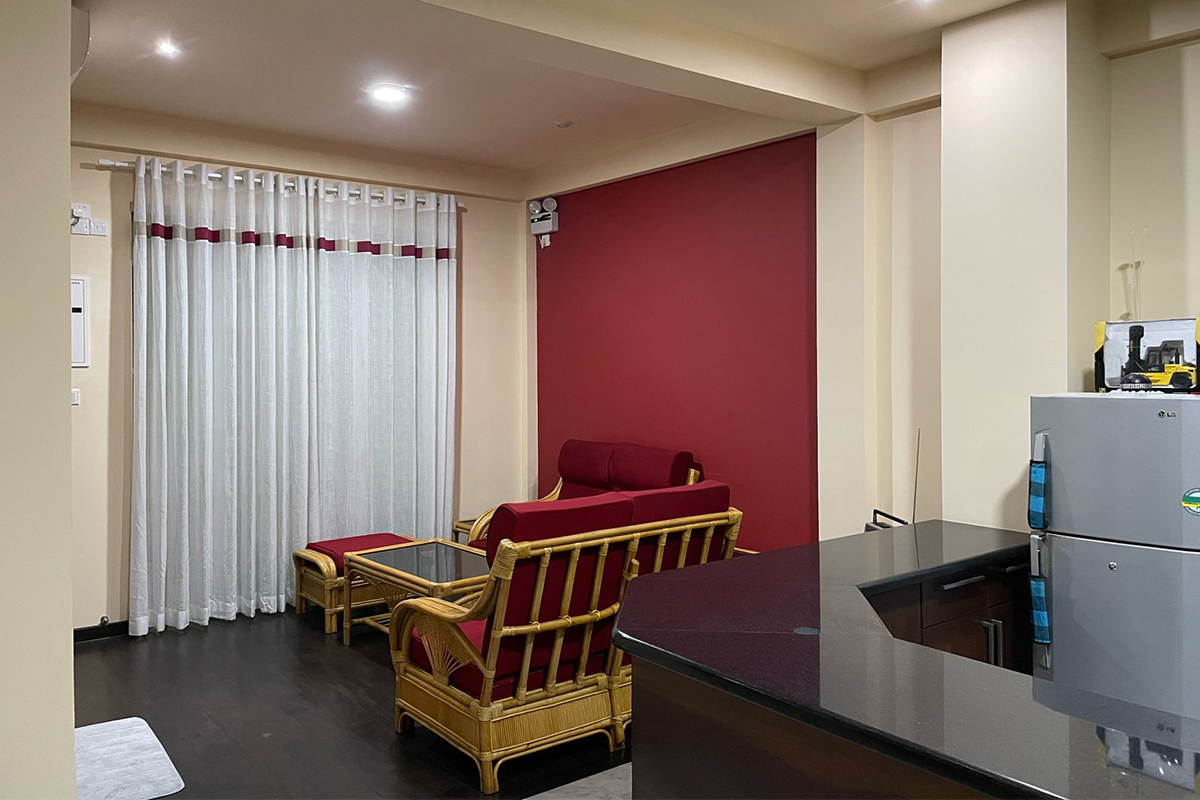 Cozy living space with comfortable furniture and warm ambient lighting